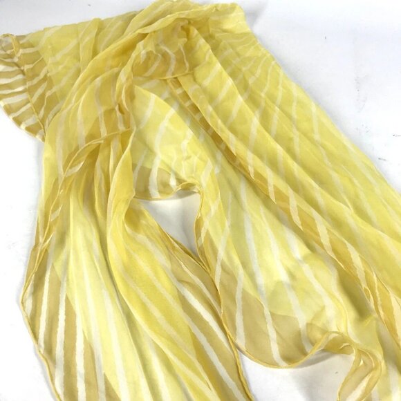 HERMES triangle Triangle stripe Scarf silk yellow - Picture 7 of 13